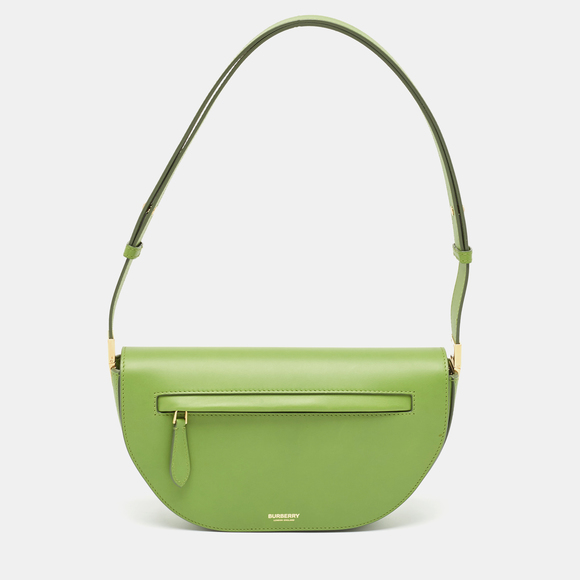 Burberry Green Leather Shoulder Bag